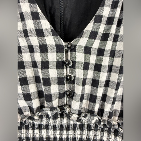 Sézane Sixtine Gingham Cotton Mini Dress – Size 38 (US 6) Black & White Checked - Picture 10 of 16